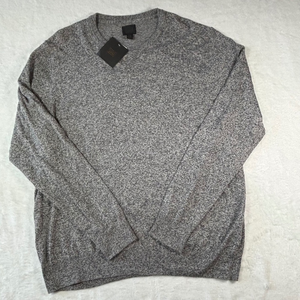 14th & Union XL Mens Grey Marl Cotton Cashmere Crewneck Sweater XX7502